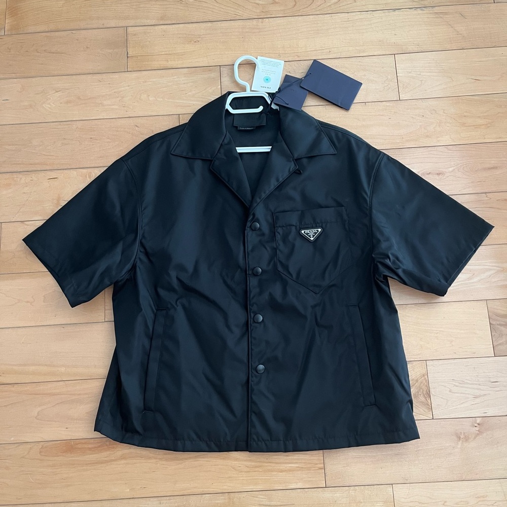 Prada Black Short Sleeve Button Down Shirt